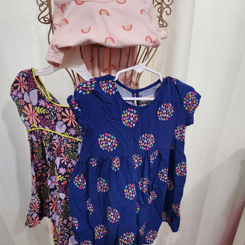 Cat & Jack Navy Dress with Colorful Hearts